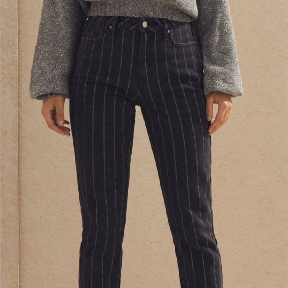 Pacsun Black Striped Mom Jeans
